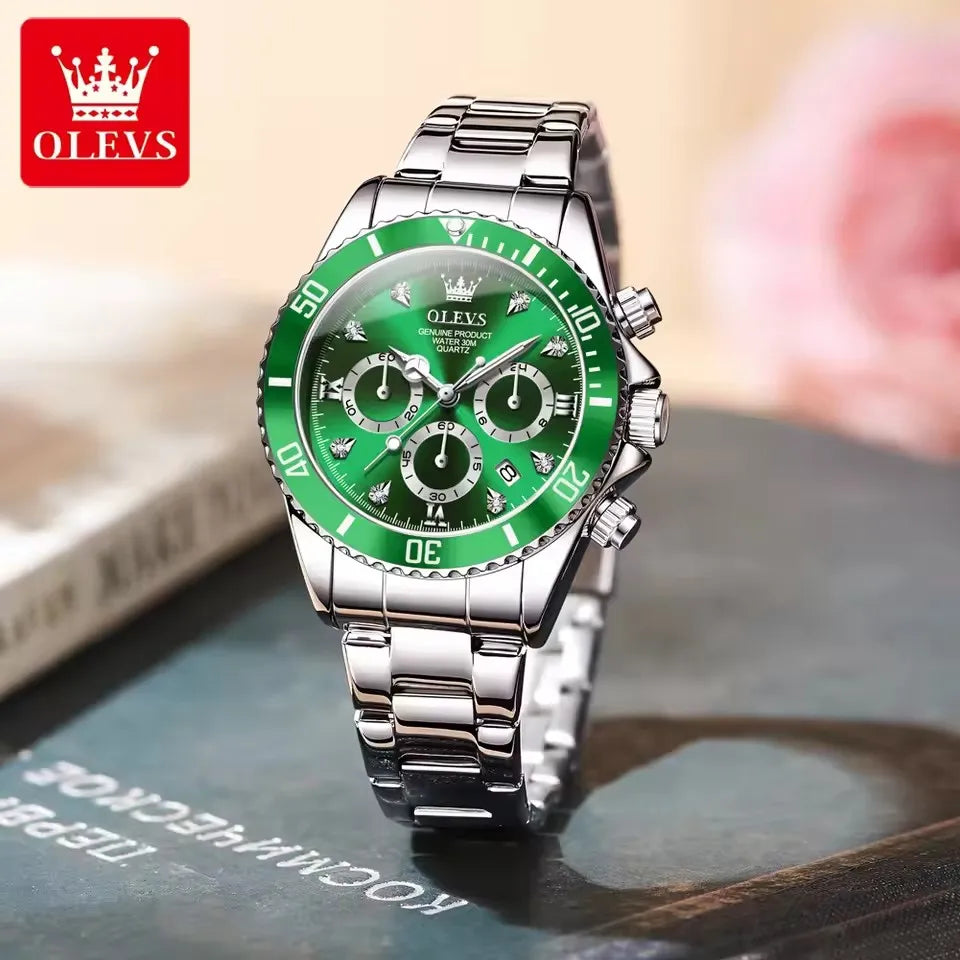 OLEVS 5632 Women's Luminous Quartz Watch — 35mm, Multi-Function, Date