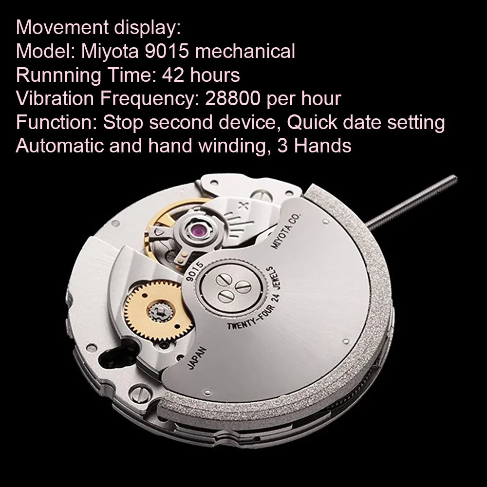 Men's Luxury Sapphire Iced Out VVS Moissanite Automatic Watch