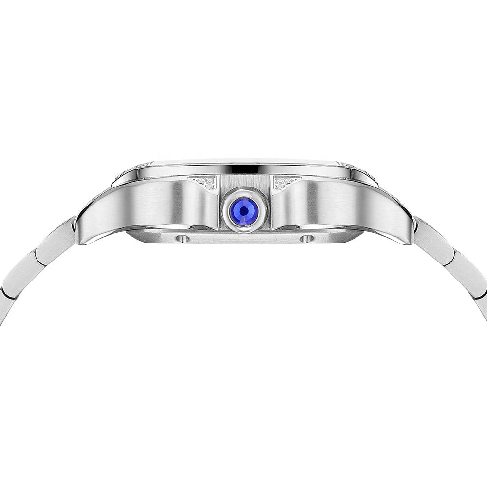 Iced Out VVS1 Moissanite 40mm Mechanical Watch — Stainless Steel