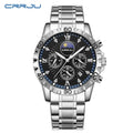 CRRJU Men's Dress Chronograph Quartz Watch — 43mm, Luminous, 3BAR