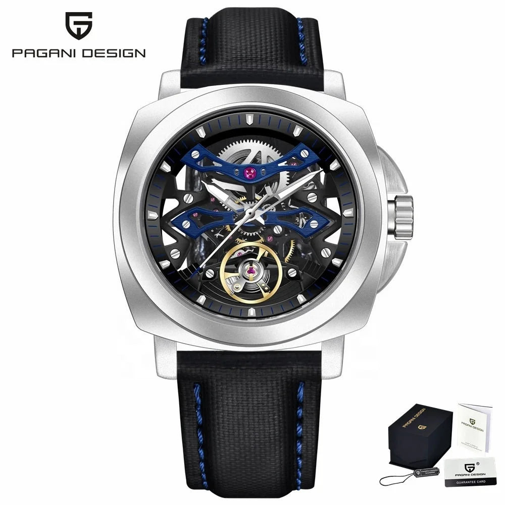 Pagani Design Watch YS017 Stainless Steel Waterproof Automatic Men Watch Sapphire Glass Skeleton Tourbillon Mechanical Watch