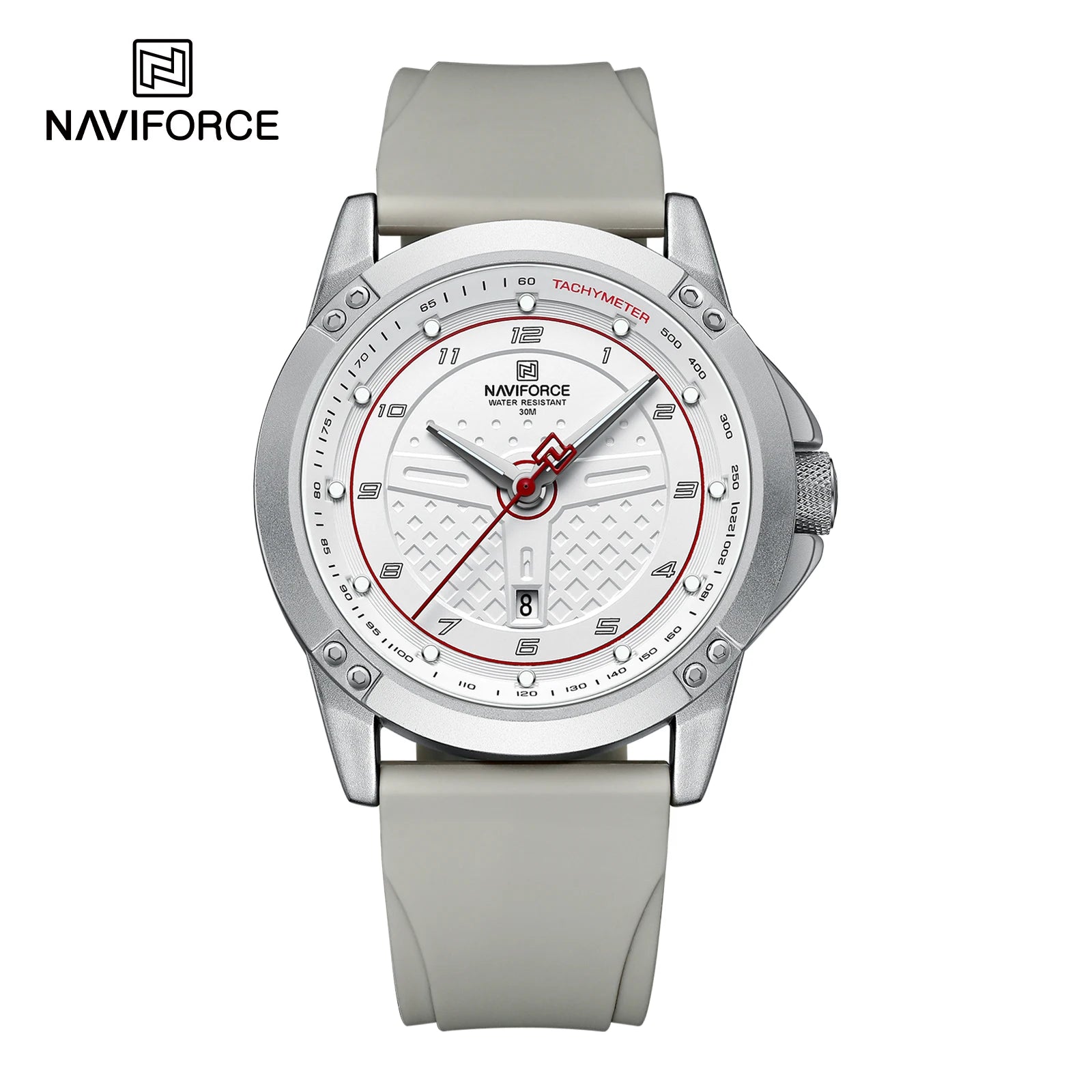 NAVIFORCE 8031 Oval Sport Watch — Silicone, Luminous, Day/Date