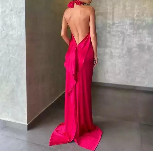 LORIE Halter Long Evening Dress – Elegant Formal Gown