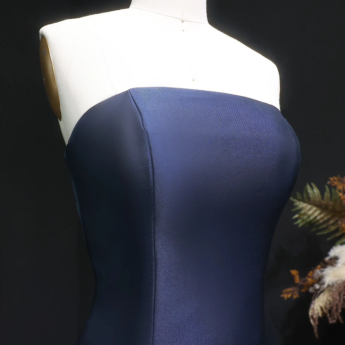 Sharon Said SF480 Strapless Navy Blue Evening Dress with A-Line for Wedding Formal Party Gown Prom Gowns Guest No Stock