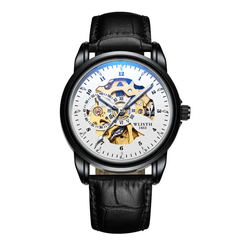 Men's Quartz Watch with Leather Strap — 40mm, Luminous, Folding Clasp