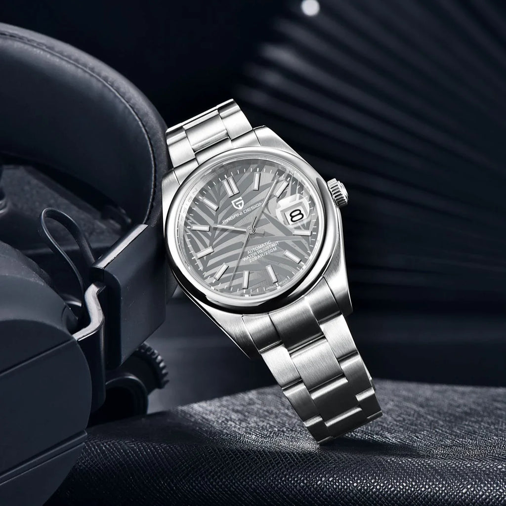PAGANI DESIGN 39mm Palm Leaf NH35A Automatic Watch — Sapphire, 10BAR