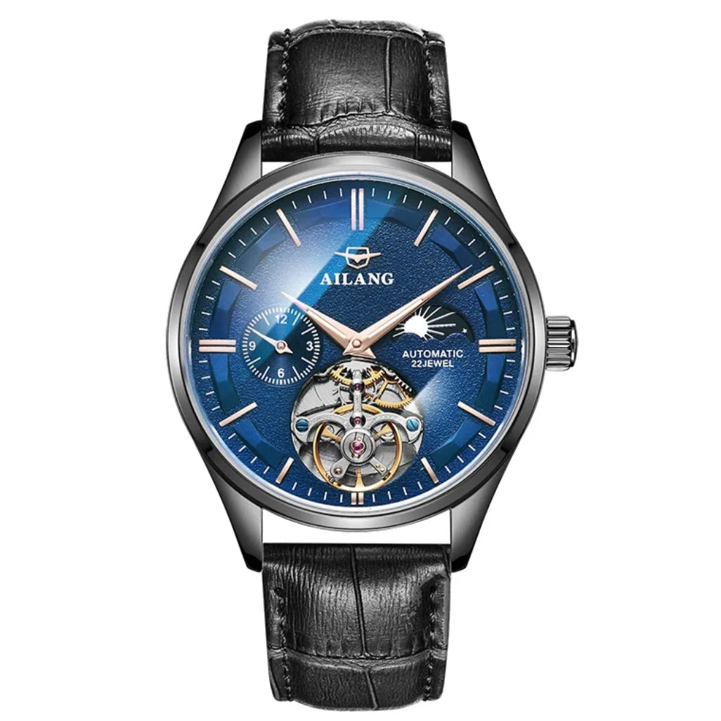 AILANG Tourbillon Automatic Watch — 41mm, Leather or Steel, 3BAR