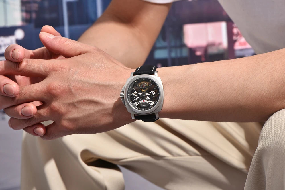 Pagani Design Watch YS017 Stainless Steel Waterproof Automatic Men Watch Sapphire Glass Skeleton Tourbillon Mechanical Watch