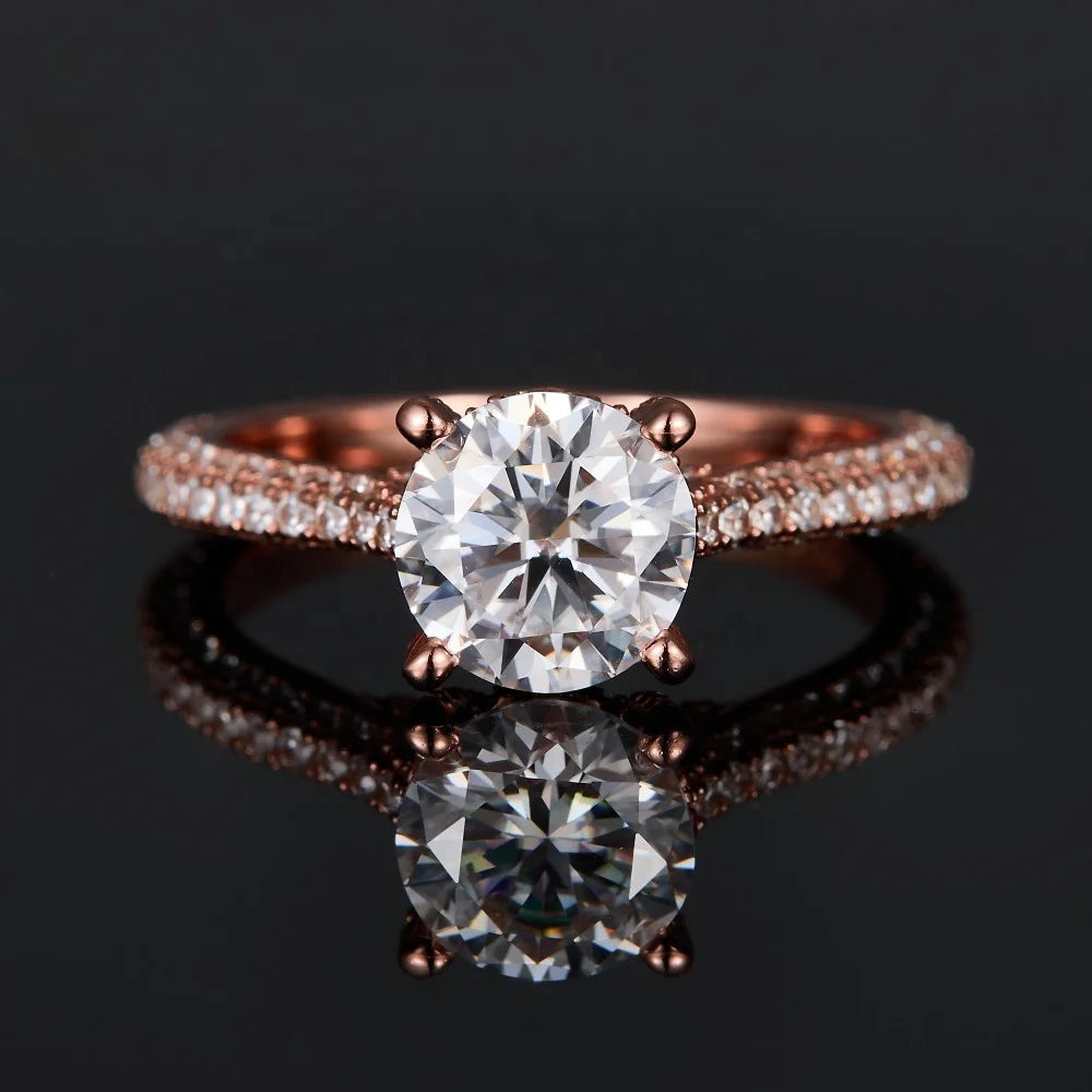 18k Gold Fashion Ring S925 Silver Promise Moissanite Rings Wedding Bands for Women halloween jewelry