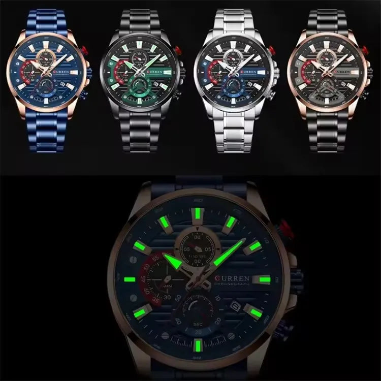 CURREN 8415 Sport Quartz Watch — 45mm, Day/Date, Auto Date, 3BAR