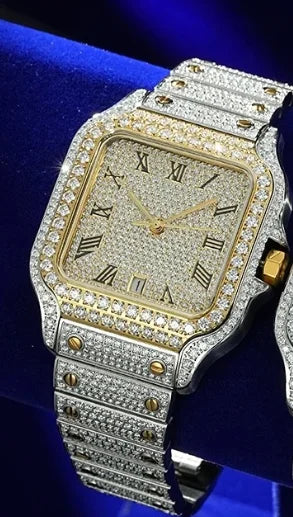 Iced Out VVS1 Moissanite 40mm Mechanical Watch — Stainless Steel