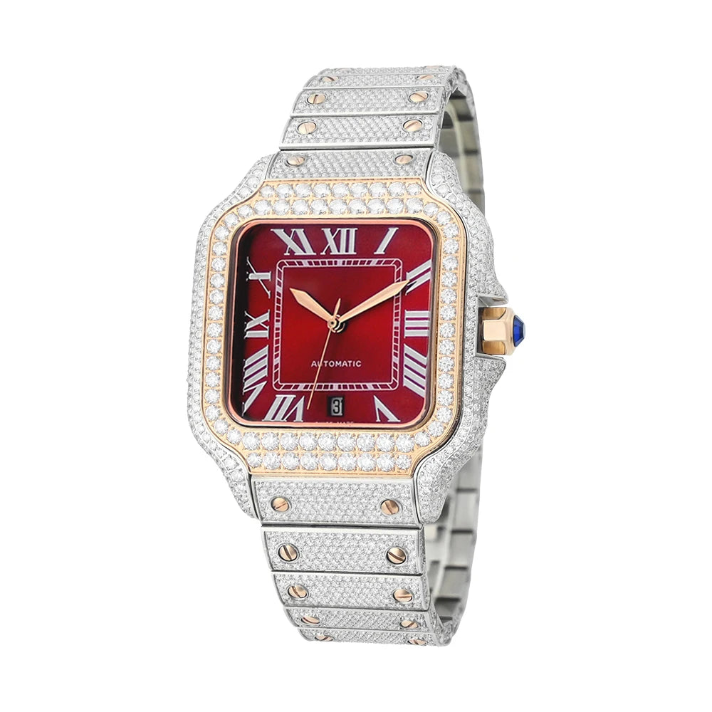 Iced Out D-Color VVS Moissanite Automatic Watch — Sapphire, 40mm