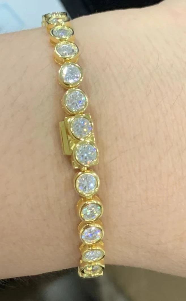Bezel Moissanite Tennis Bracelet 925 Sterling Silver 3mm 4mm 5mm Trendy Hip Hop Jewelry Iced Out  Diamond Tennis Bracelets