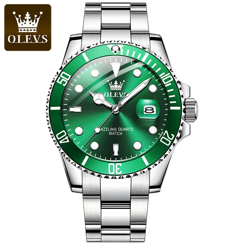OLEVS 5885 Chronograph Sport Quartz Watch — 41mm, Luminous, Backlight