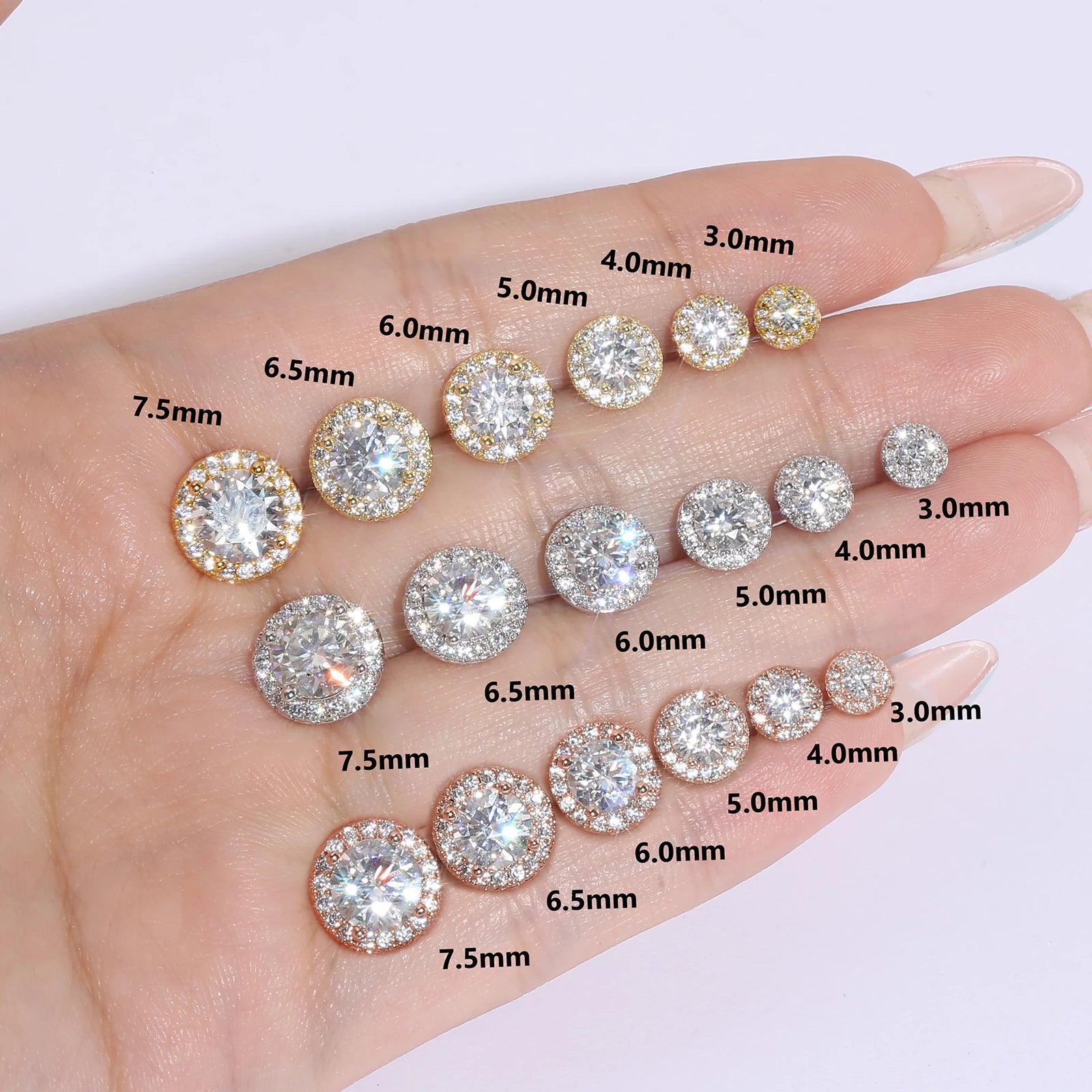 Luxury Moissanite Stud 1ct VVS 925 Sterling Silver Men Women Jewelry Flower Cluster Halo Diamond Earrings With GRA Certificate