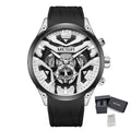 MEGIR 2222 Chronograph Silicone Watch — 43mm, Luminous, Day/Date