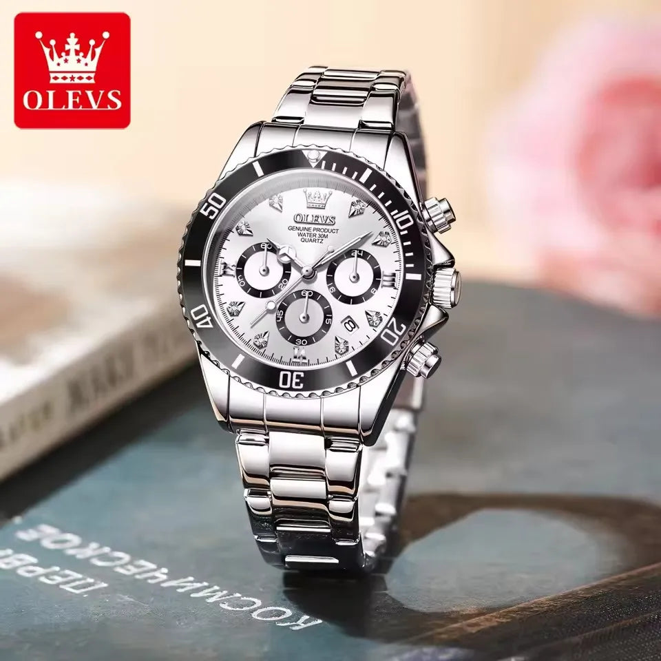 OLEVS 5632 Women's Luminous Quartz Watch — 35mm, Multi-Function, Date