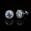 A Pair of 2-Carat ZIRCON Stud Earrings-Mature Style,ZIRCON Earrings,Suitable for Men and Women'S Natural Round
