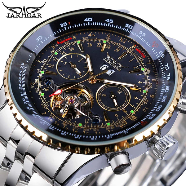 Jaragar Luxury Mechanical Oval Watch — 26mm, Stainless Bracelet
