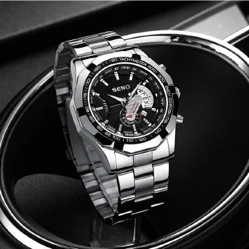 Seno S032 Large Dial Quartz Watch — 46mm, Calendar, 3BAR