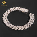High End 10mm Moissanite Cuban Bracelet 925 Silver Fine Jewelry Iced Out Bracelet Hip Hop Moissanite Bracelet