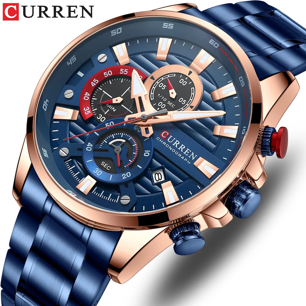 CURREN 8415 Sport Quartz Watch — 45mm, Day/Date, Auto Date, 3BAR