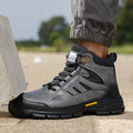 LANOUDUN Steel Toe Cap Microfiber Rubber High-top Men Boots All Season Anti-Impact Safety