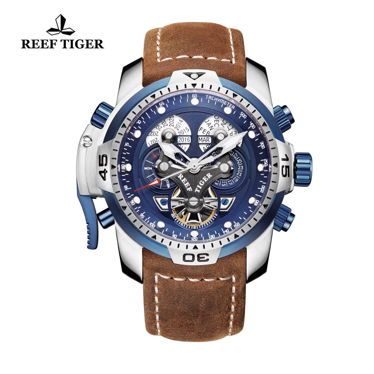 Reef Tiger Rose Gold Automatic Watch — 46mm, Sapphire, 10BAR, Luminous