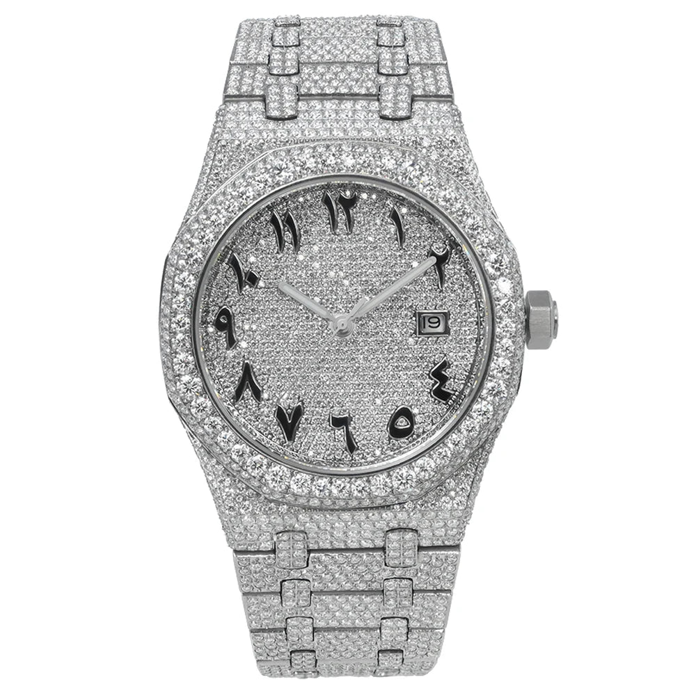 Hip Hop VVS1 Moissanite Automatic Watch — 42mm Round, Sapphire, Gift Box
