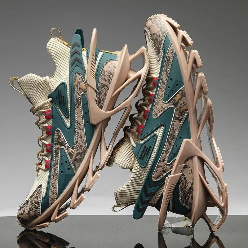 Big Size Blade Fly Woven High Top Sneakers