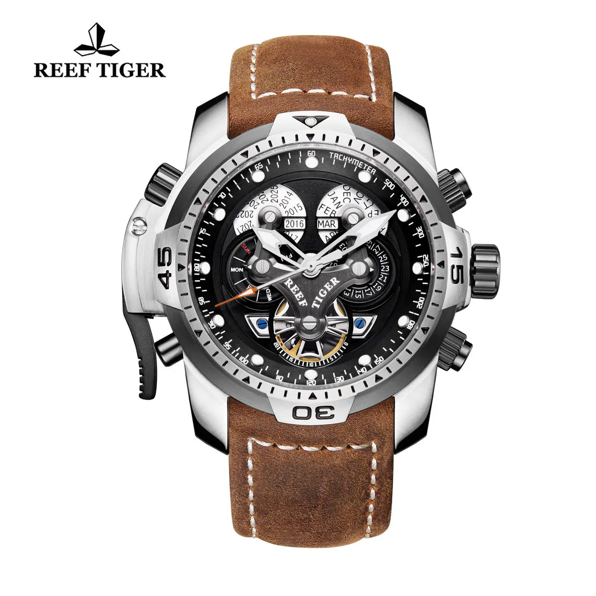 Reef Tiger Rose Gold Automatic Watch — 46mm, Sapphire, 10BAR, Luminous