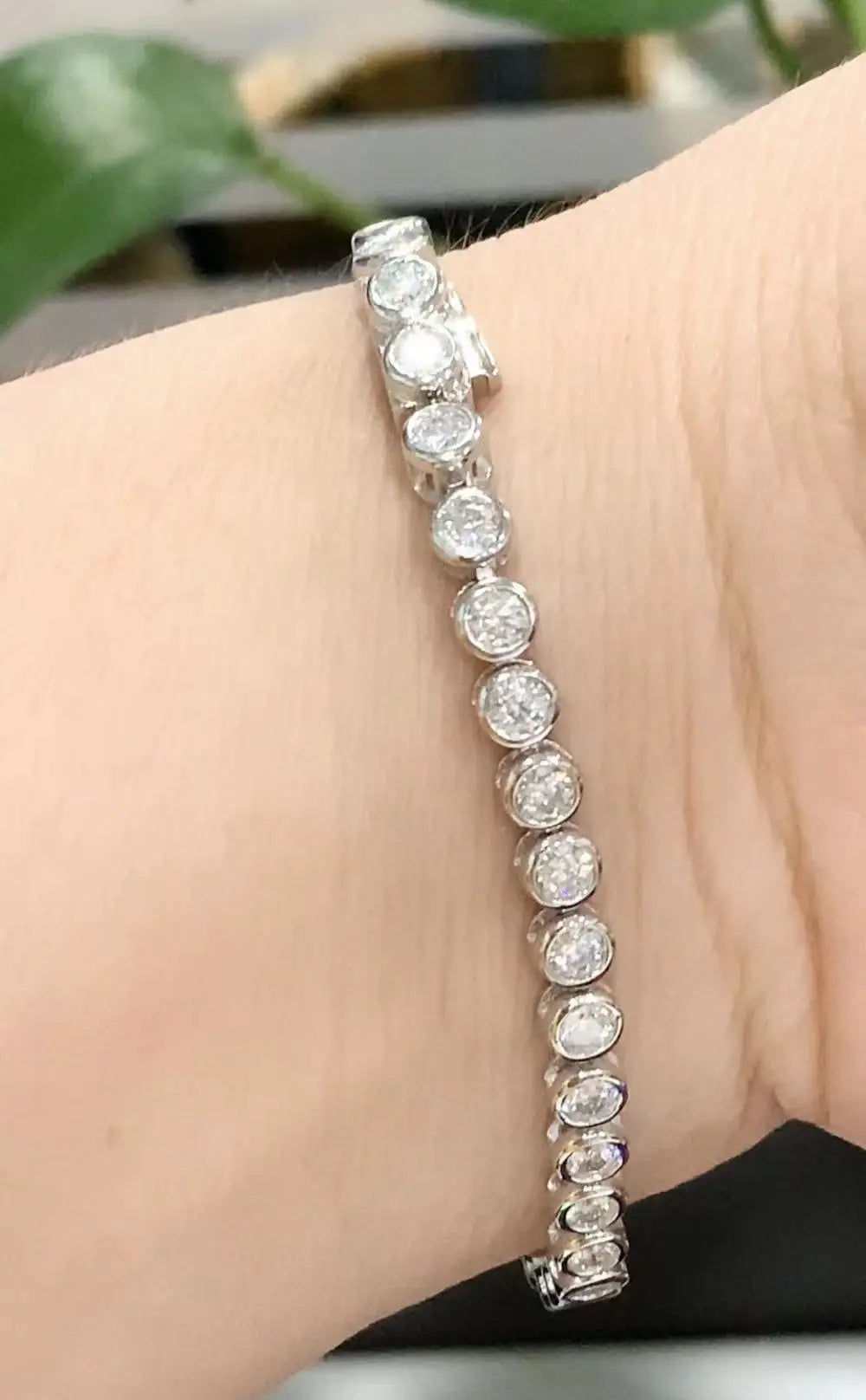 Bezel Moissanite Tennis Bracelet 925 Sterling Silver 3mm 4mm 5mm Trendy Hip Hop Jewelry Iced Out  Diamond Tennis Bracelets