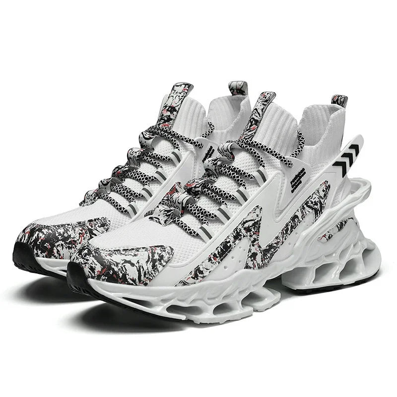 Big Size Blade Fly Woven High Top Sneakers