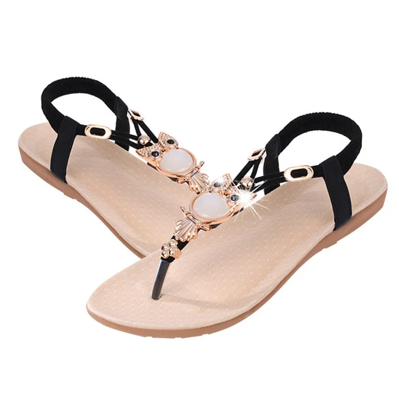 Fashion Sandals for Women Flat Summer Shoes Cartoon Owl Shoes Women's Sandals Sweet Brand Summer Footwear ZH2858