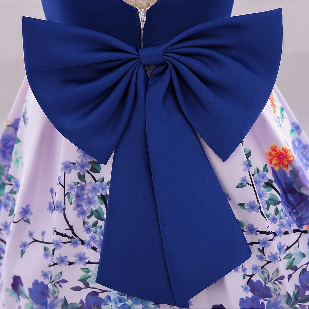 Kids Floral Summer Birthday Princess Dress