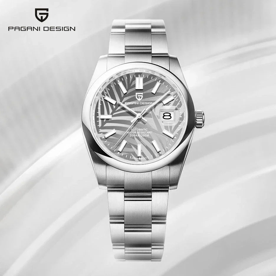 PAGANI DESIGN 39mm Palm Leaf NH35A Automatic Watch — Sapphire, 10BAR