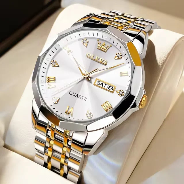 OLEVS 9931 Chronograph Quartz Watch — 41mm, Luminous Backlight, 3BAR