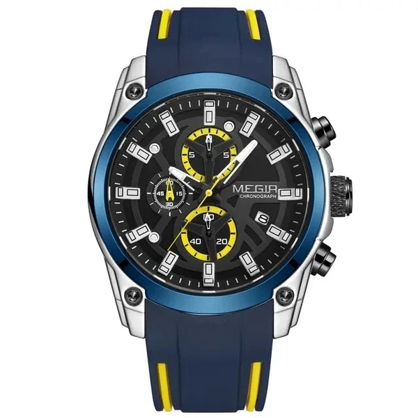 MEGIR 2144 Chronograph Sport Watch — 46.5mm, Japan Quartz, Silicone