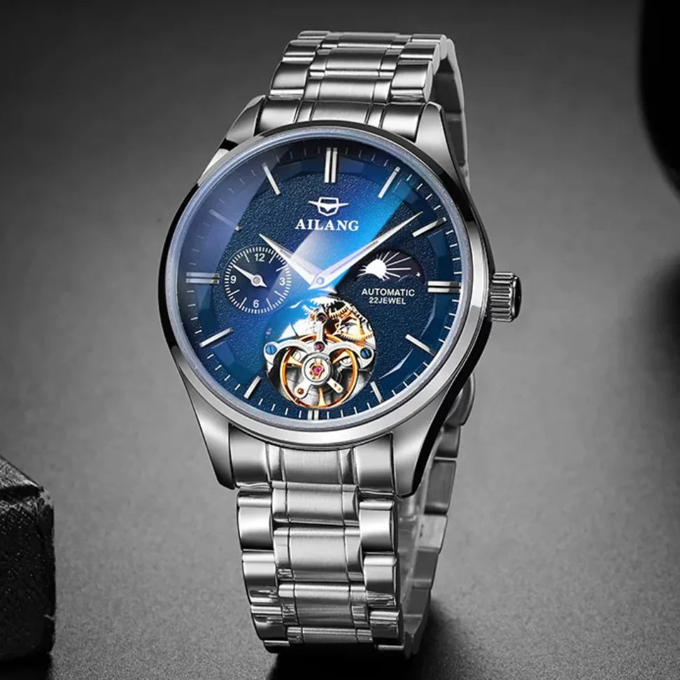 AILANG Tourbillon Automatic Watch — 41mm, Leather or Steel, 3BAR