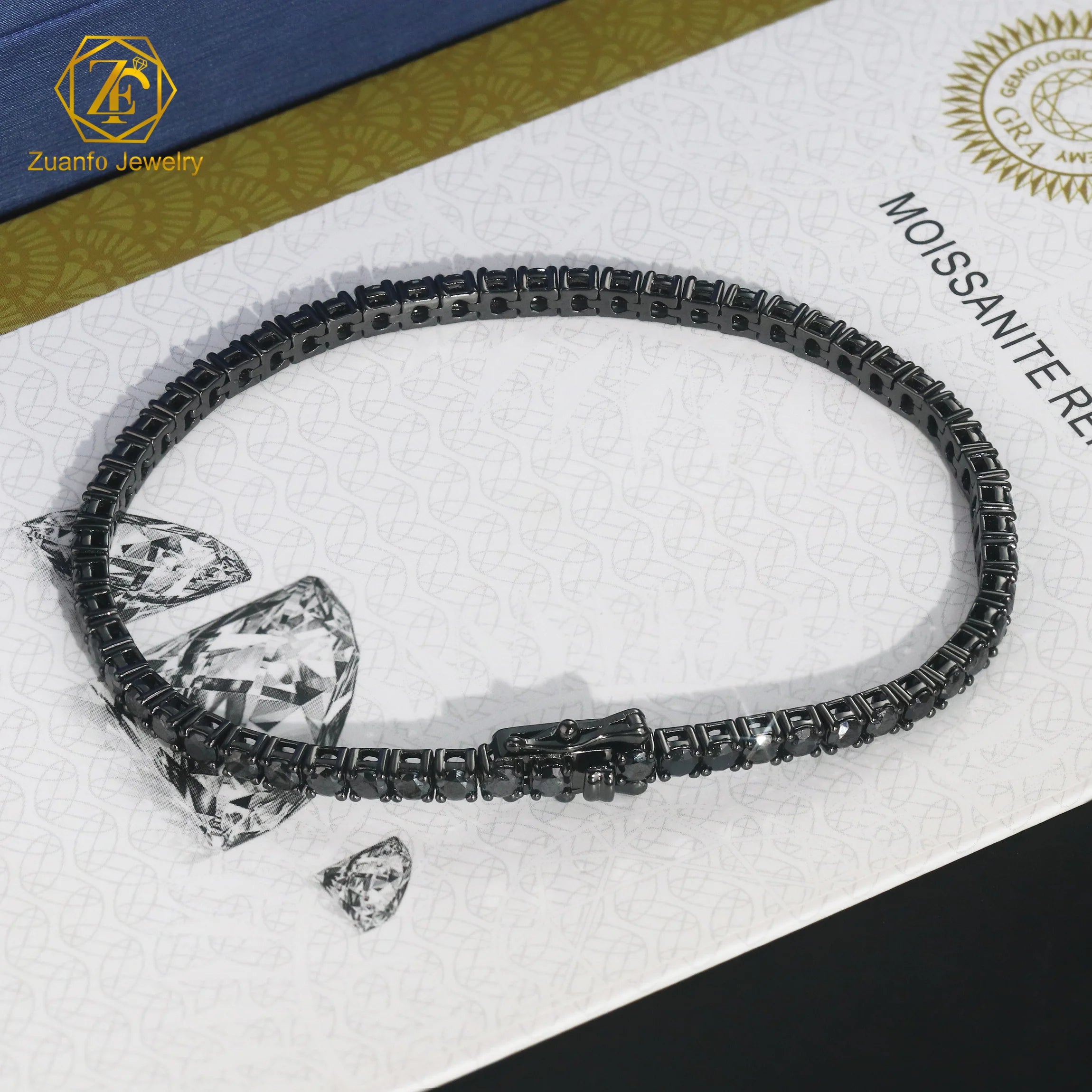 2026 Customizable 925 Sterling Silver Tennis Bracelet Blue-Pink-Yellow-Black-Blue-Green Moissanite Jewelry Gold Plated Gift