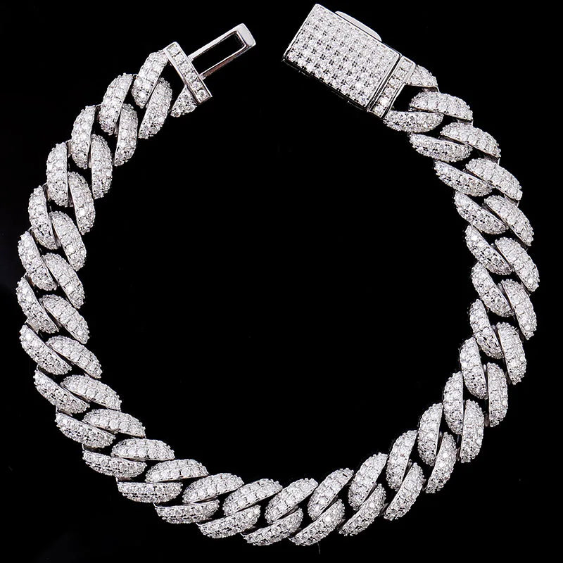 Miami Cuban Link 7-24 Inches Moissanite Diamond Chains Cuban Link Bracelet 925 Moissanite Chain Iced Out Jewelry Bracelet Men