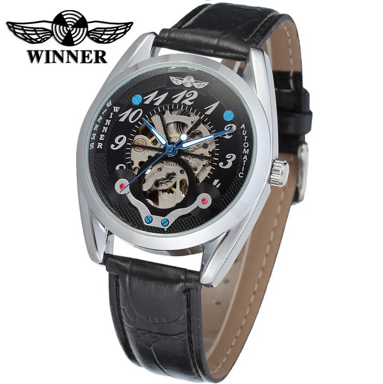 Winner Fashion Gold Oval Watch — Japan Movement, Backlight, Date