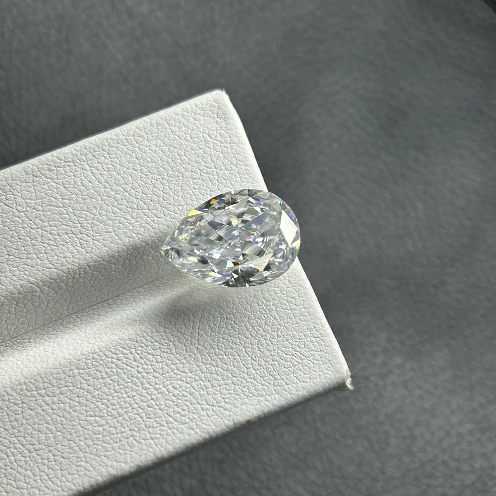 HQ GEMS Ice Crushed Cut Pear Shape White D VVS1 Lab Grown Moissanite Pendant Jewelry Diamond