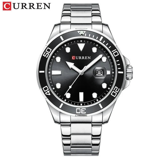 CURREN 8388 Gold Quartz Watch — 45mm, Day/Date, Luminous, 3BAR