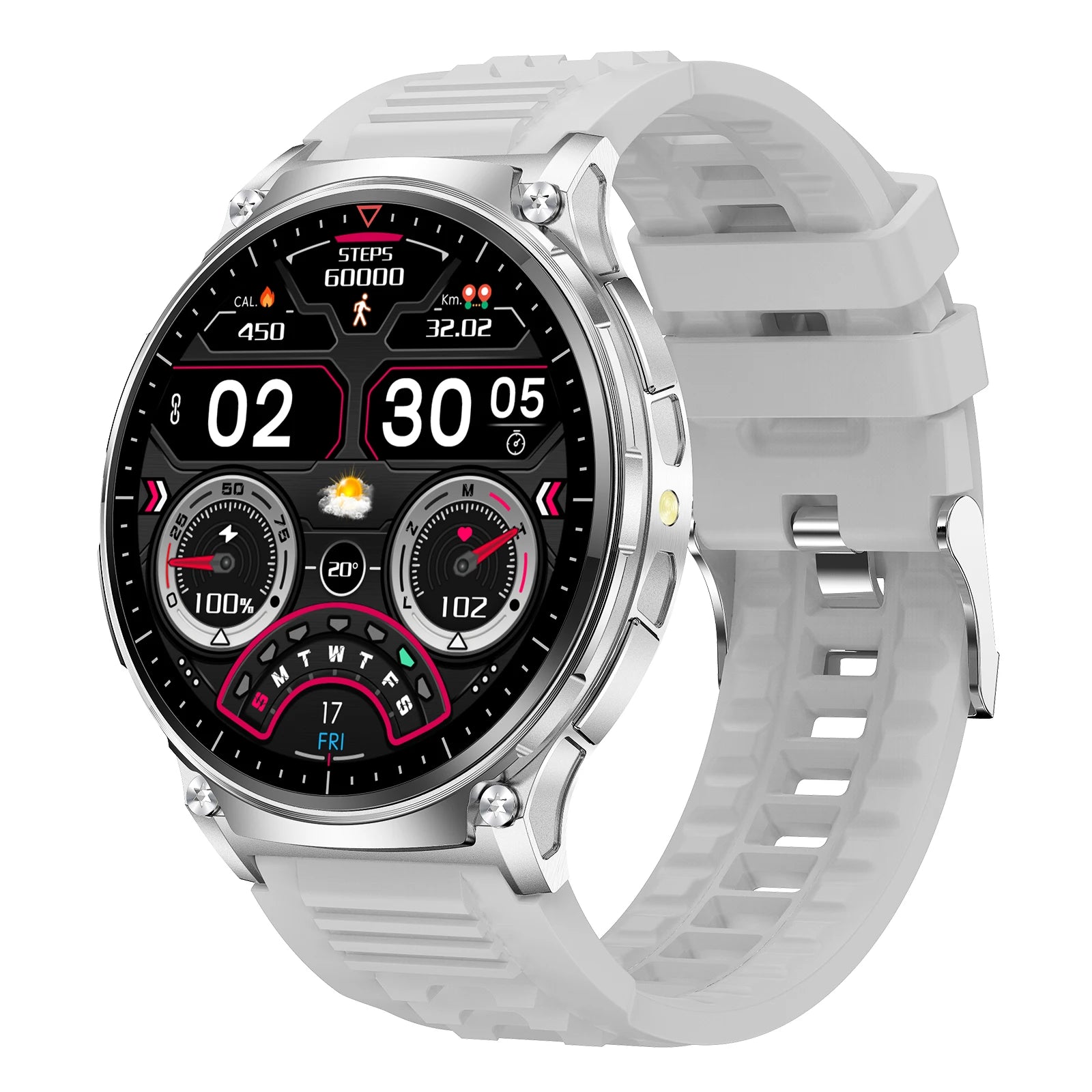 2024 QW50 Outdoor Smart Watch 1.39inch BT Call  NFC Compass Flashlight Waterproof Health Monitoring  Sports Smartwatch for Men