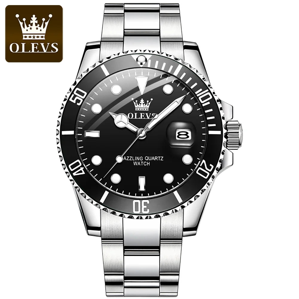 OLEVS 5885 Chronograph Sport Quartz Watch — 41mm, Luminous, Backlight