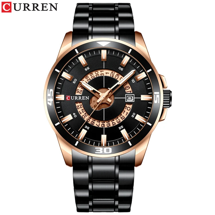 CURREN 8359 Fashion Quartz Watch — 45mm, Auto Date, 3BAR