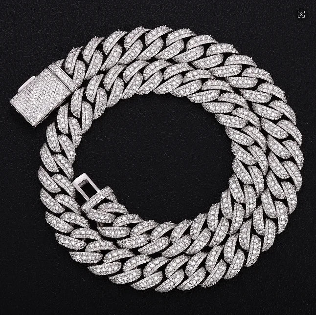 Miami Cuban Link 7-24 Inches Moissanite Diamond Chains Cuban Link Bracelet 925 Moissanite Chain Iced Out Jewelry Bracelet Men