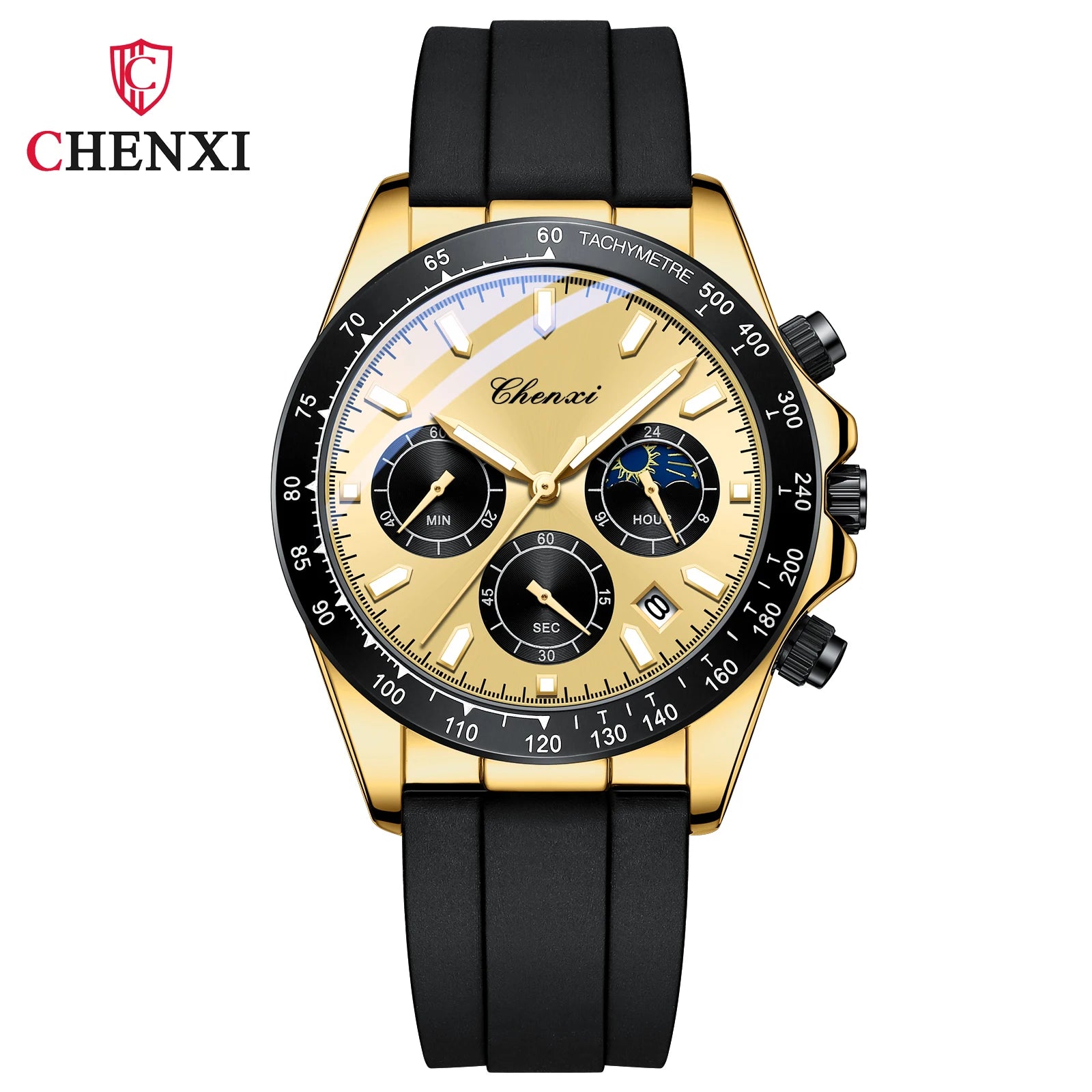 CHENXI 958 Japan Quartz Sport Watch — 39mm Oval, Silicone, Luminous