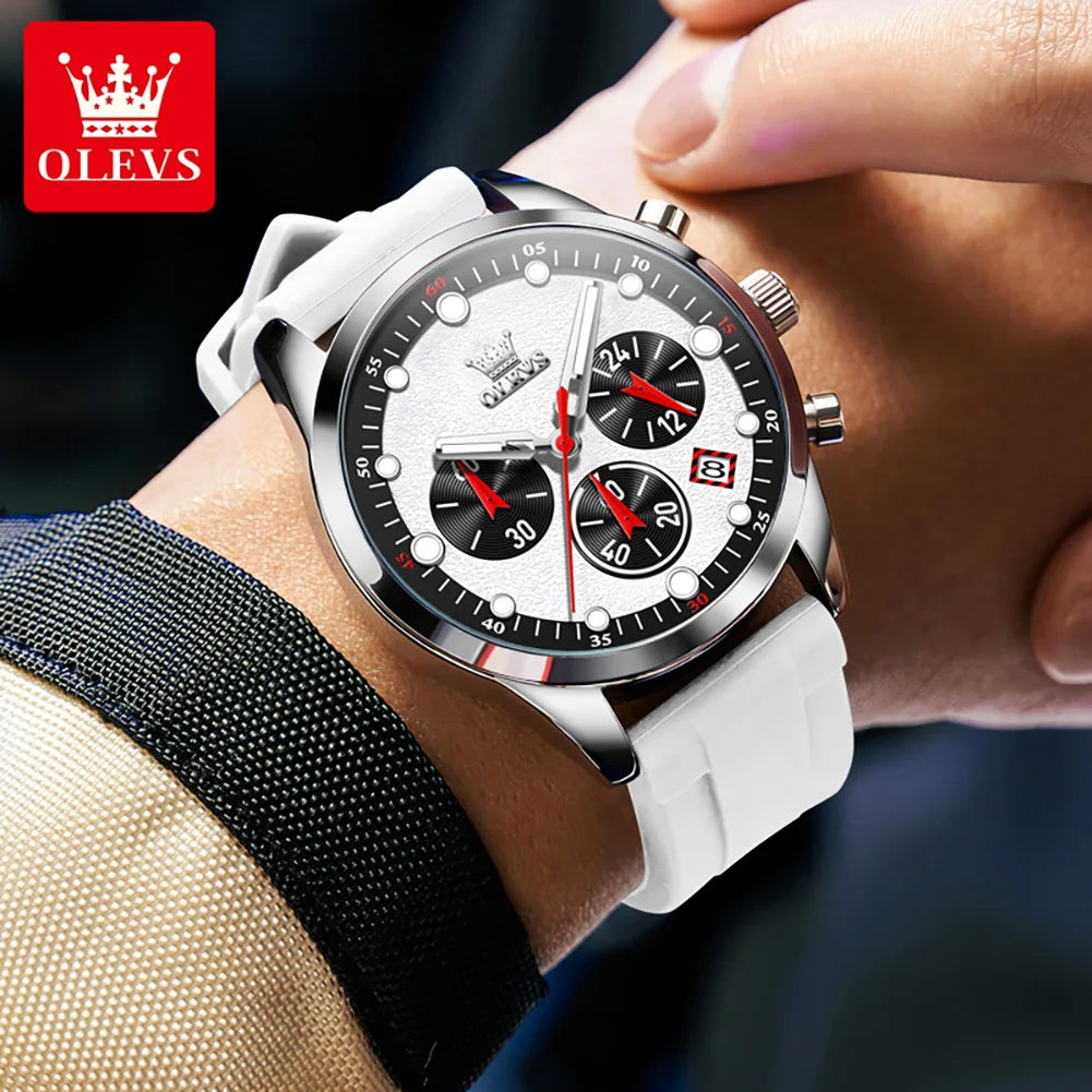 OLEVS 5602 Luminous Quartz Watch — Auto Date, Power Reserve Display